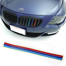 1 pcs 20 x 0.5cm M SPORT 3 COLOR Car styling Front Reflective STRIP DECAL VINYL KIDNEY GRILLE STICKER FOR BMW M3 E39 E46 E90