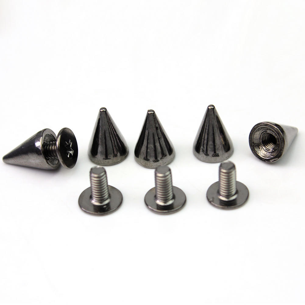 US 100x_Spikes Punk Rivets Screw back Studs for Leather Shoes Craft Clothing Bag 