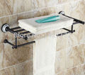 New Hotel Home Wall Mounted Classical Luxury Oil Rubbed Bronze Bathroom Towel Shelf Holder
