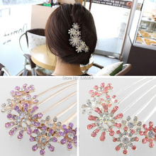 1 pcs Rhinestone Crystal Flower Pattern Bridal Hair Tuck Comb Headwear Hair Ornaments hair accessories wedding
