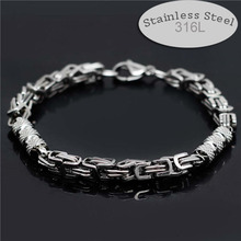 8 inches 6mm fashion design men chain bracelet never fade guarantee brand design couple wife huaband bangle bracelet jewelry 176