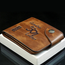 new men wallets fine bifold brown brand Retro style leather with pu wallet for men