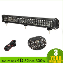 32 inch 330W for Philips 4D LED Light Bar Spot Flood Combo Beam Work Lights 4×4 Offroad Trailer Truck ATV Car LED Driving Light