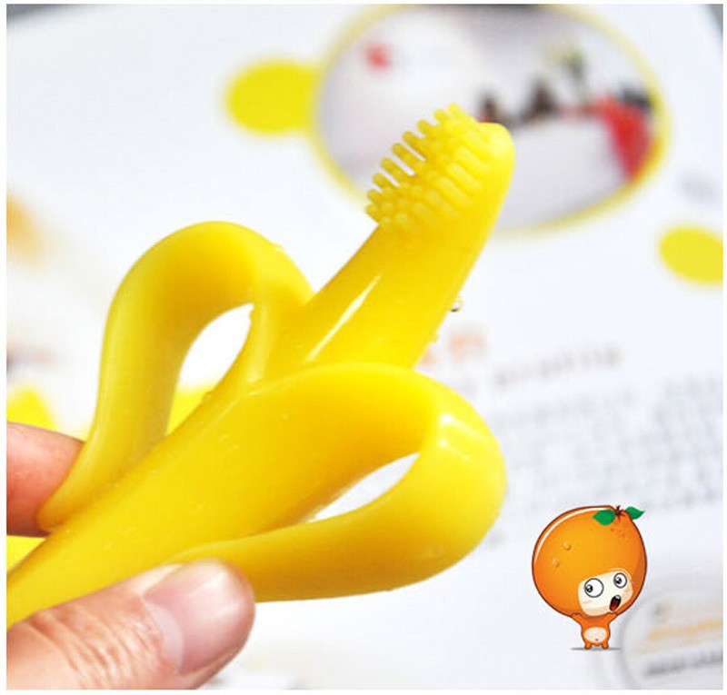 Silicon Banana Bendable Baby Teether Training Toothbrush Safe Babies Toddler Infant Teething Ring Toothbrush 0-12M High quality (6)