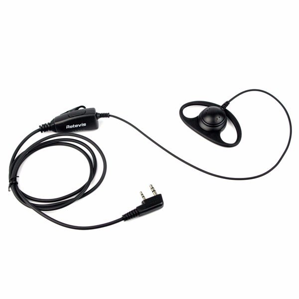 Hot Retevis K-316 D Shape 2Pin Soft Earpiece Microphone For Kenwood Retevis Baofeng H-777RT1RT2RT5 888sUV5R Headset C9031 (2)