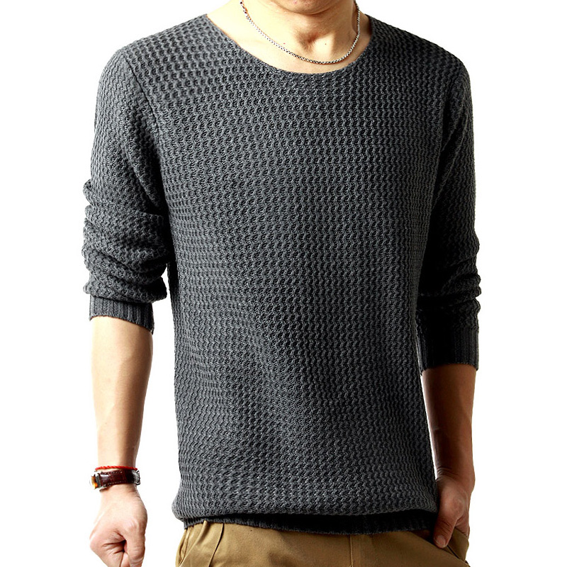 Free shipping pullover sweater male o-neck sweater 2014 spring new long sleeved turtleneck sweater knitted men