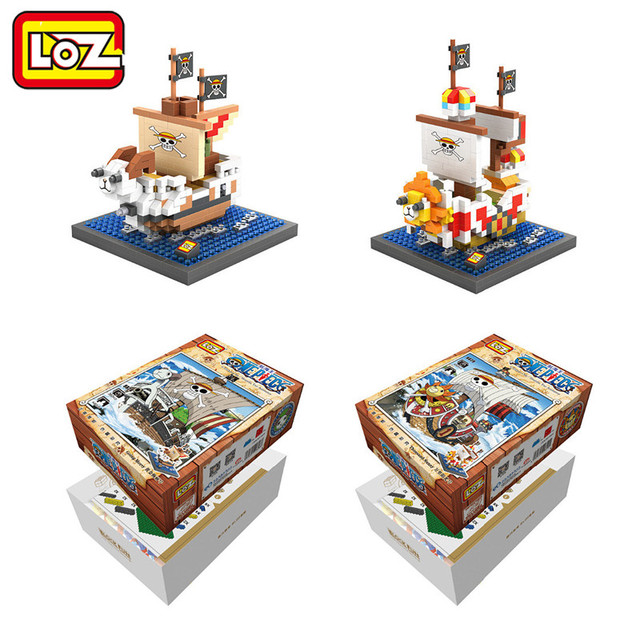 LOZ Аниме One Piece Тысяча Солнечный Going Merry Мини Модель Строительный Блок Алмаз Блок Луффи Усопп Фрэнки Брук Тони