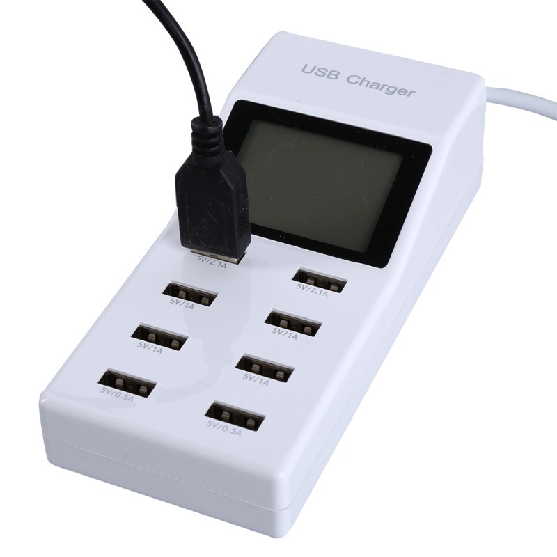 New LED LCD Multi 8 Port USB Wall Charger Power Supply Socket US Smart Charger