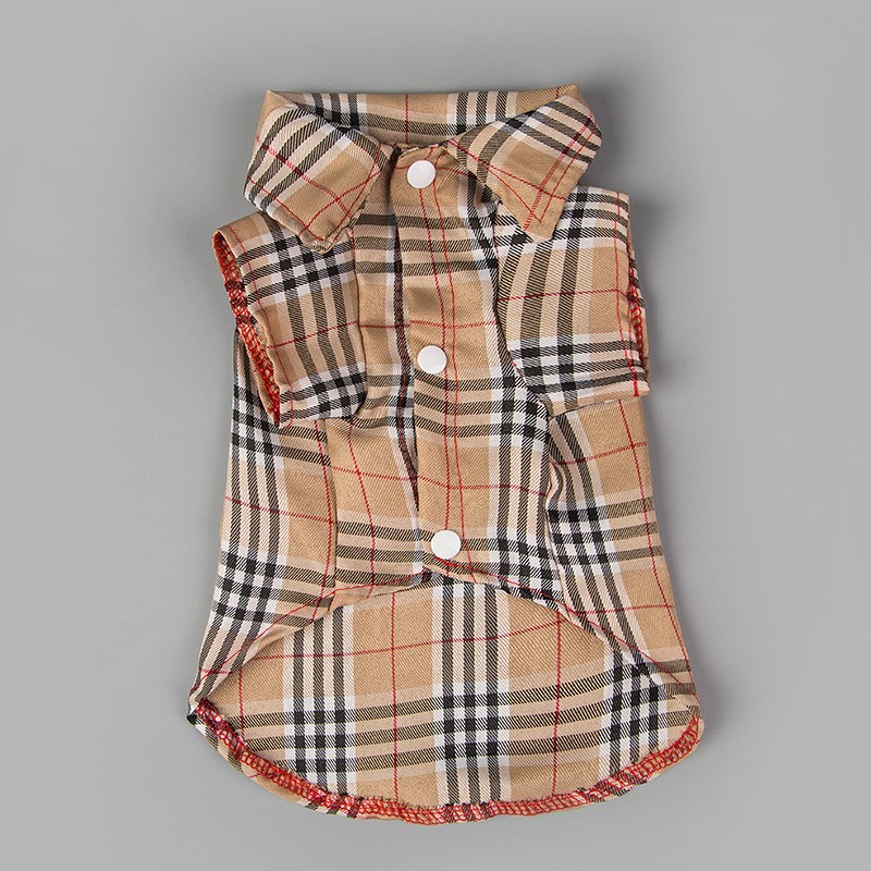 font b Plaids b font Grid Checker Shirt Lapel Costume Dog Clothes The Spring Festival
