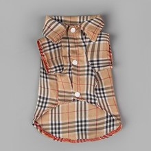 Plaids Grid Checker Shirt Lapel Costume Dog Clothes The Spring Festival T-shirt Autumn Spring Clothing For Pet Dogs Cat DC129
