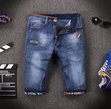2016 New Designer Summer Ripped Jeans Men Casual Denim Shorts Slim Straight High Quality Hole Denim Pants Fashion Brand Trousers