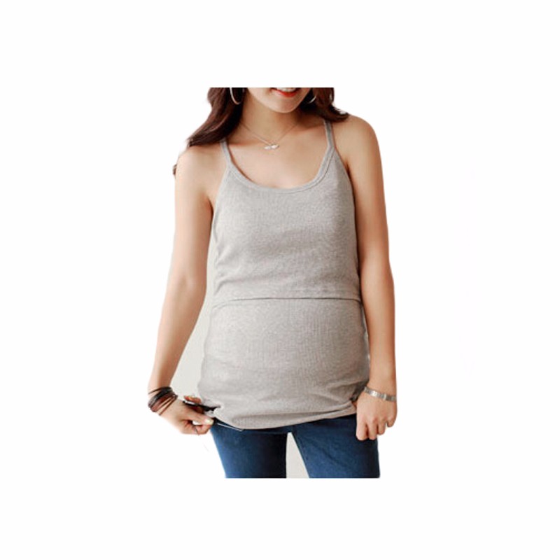 Rib Knit maternity tank top Women Summer strappy Vest Tank Tops Camisole Pregnant T-shirt Tunic Basic breastfeeding nursing tops 07