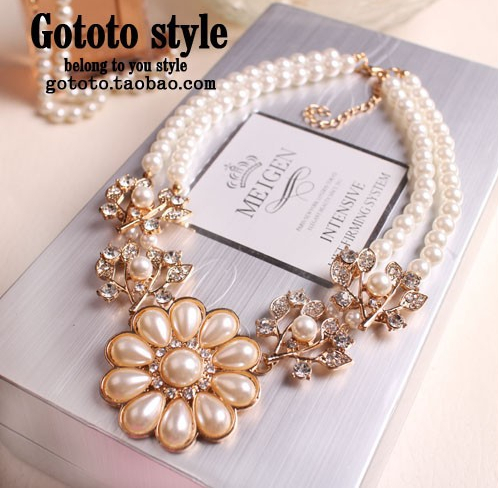 2015 New Arrival fashion necklaces pendants Vintage Jewelry Pearl jewelry choker Necklace statement jewelry women collier