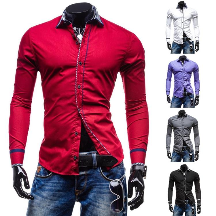 New 2015 Famous Brand Autumn Men Slim Fit 5Color L...