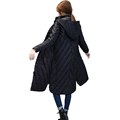 Woman Winter Winter Duck Down Puffer Jacket Womens Hooded Quilted Down Coat Lady Maxi Parka Black