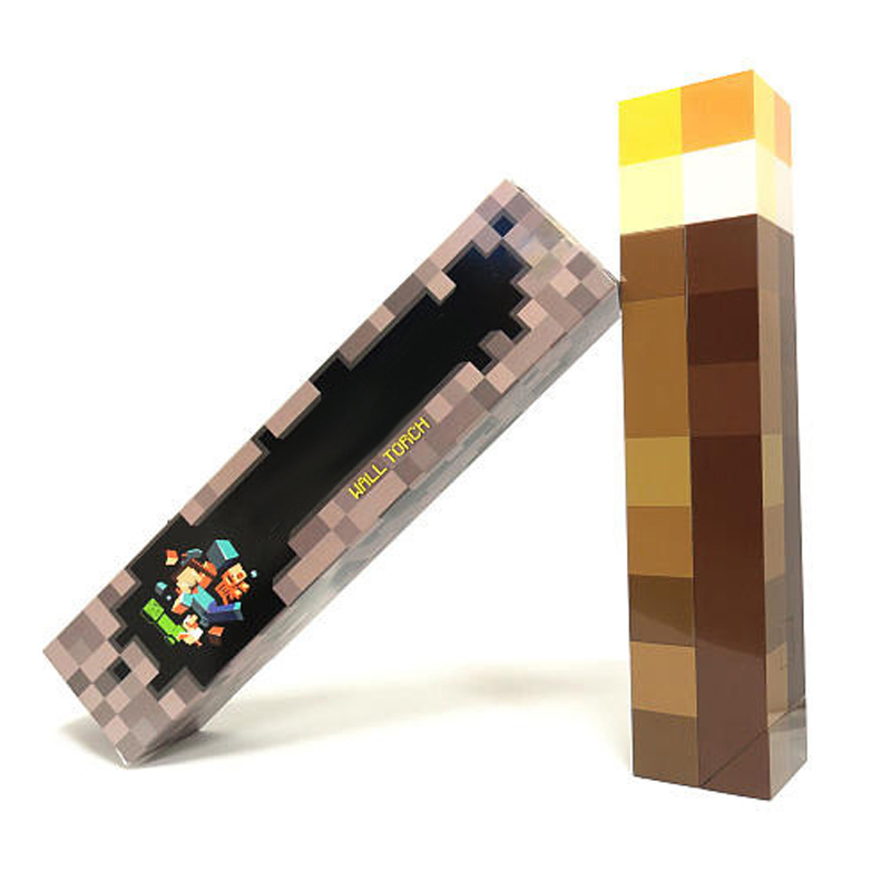 Light Up Minecraft Torch LED Night Wall Light Minecraft Game Design Toys Torch Hand Held or Wall Mount Home Party Decorations