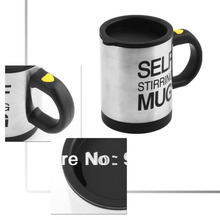 Fashion Design 2015 New 1Pcs Automatic Plain Mixing coffee Tea cup Lazy Self strring mug button
