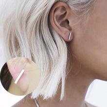 2 pair 2016 Fashion Gold Silver Punk Simple T Bar Earrings For Women Ear Stud Earrings Fine Jewelry Geometry brincos bijoux 8112