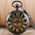 Luxury Machine Automatic Pocket Watch Fashion Cute Arabic Numerals Hollow Surface FOB Clock Men Women Gift