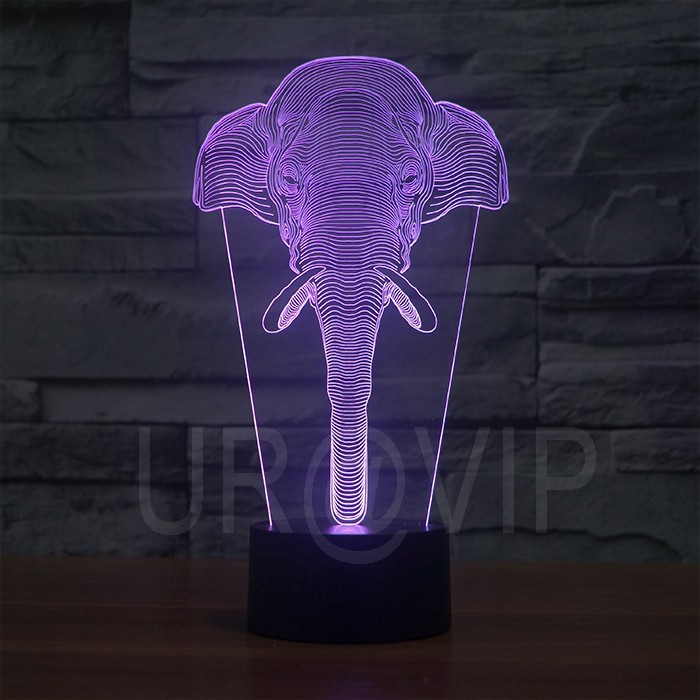 JC-2837 Amazing 3D Illusion led Table Lamp Night Light with animal elephant shape (4)