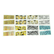 Modern 8sheets Tiger Snakeskin Leopard Pattern Water Decals Transfer nails Stickers on Nail Art Fingernails Decoration