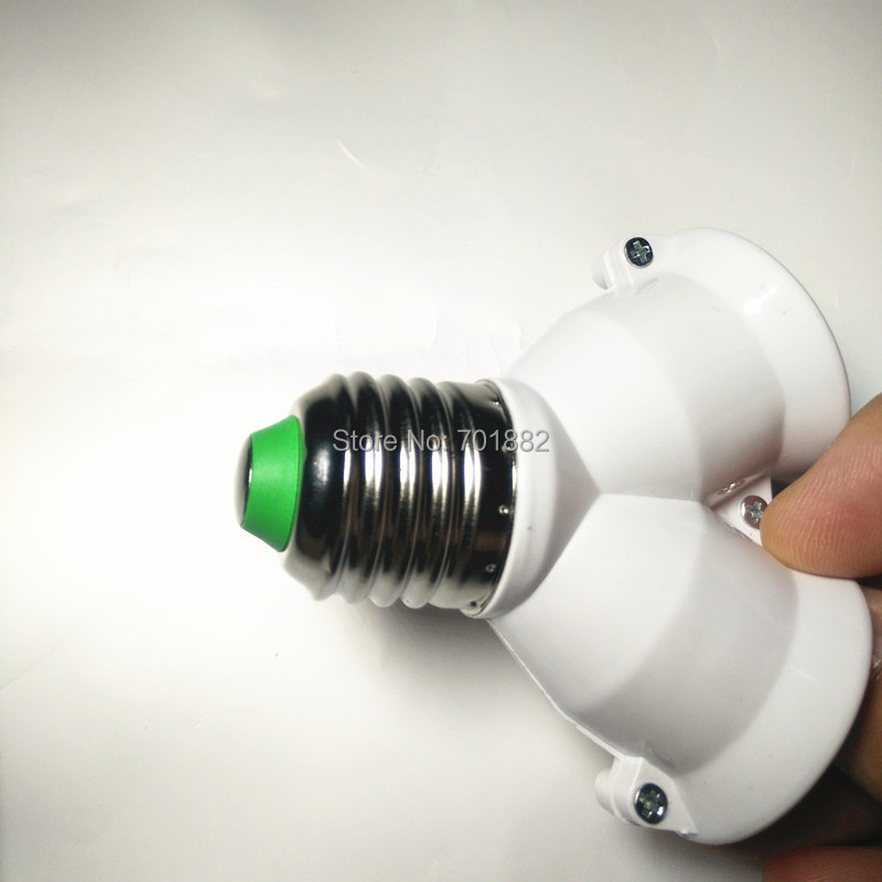 Dual Lamp Holder Bulb Converter with E27 Socket Adapter (4)