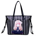 2016 New Fashion Print Tote Women Cute Cartoon Large Hand Bag Side Straps Simple Bag Occident