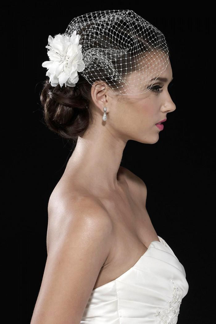 Blanc Tulle juliette de la Cage accessoires de mariage voile de mariée Birdcage voiles de mariée courte de mariée velos de novia(China (Mainland))