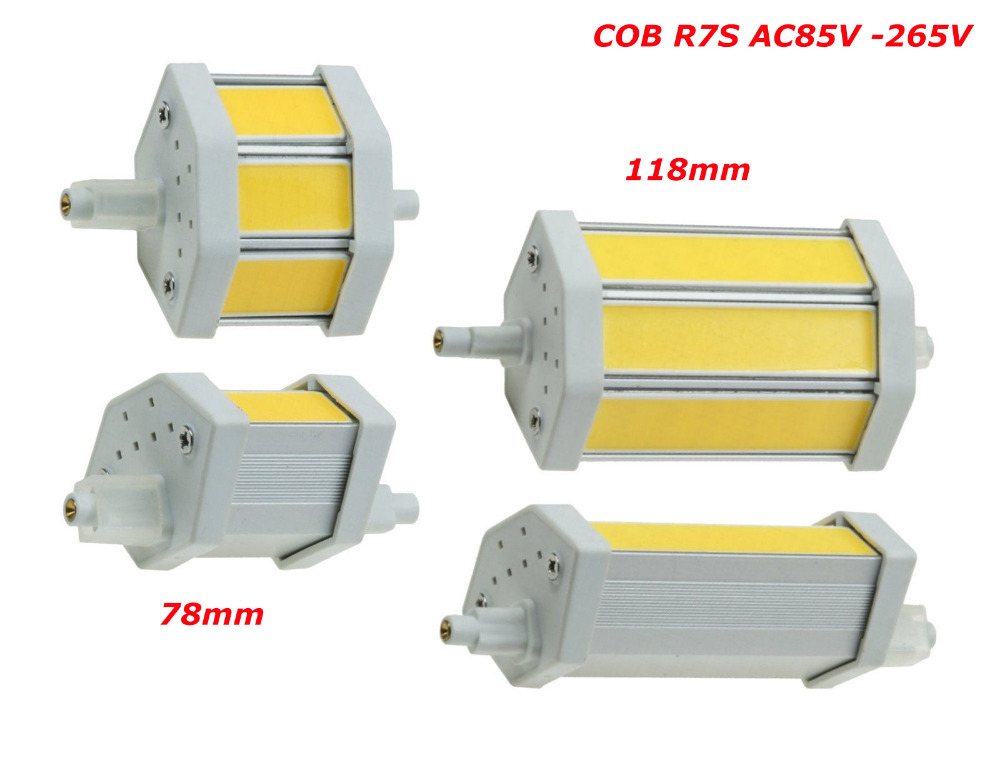 Free Shipping R7S COB led bulb  78mm/10W 118mm/15W 135mm/18W 189mm /20W COB 3LED corn bulb AC85-265V replace halogen floodlight
