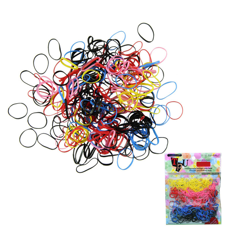 Stylish 500pcs High Quality Rubber Hairband Rope kids Ponytail Holder Elastic Hair Band Ties Braids for