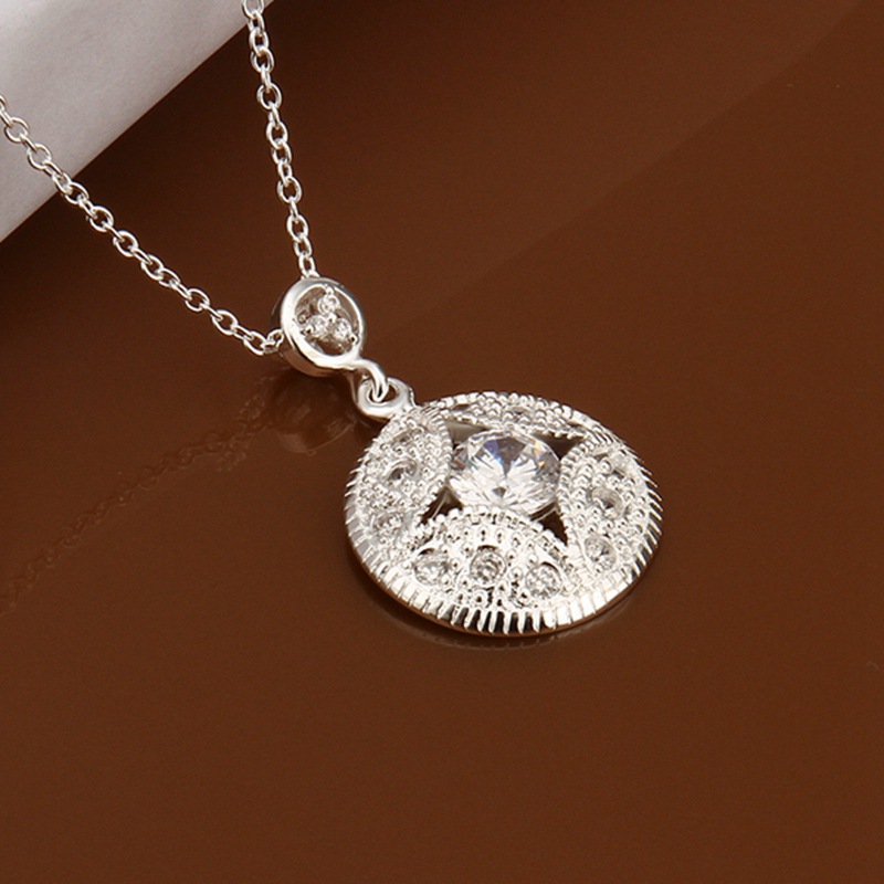 wholesale fine 925 sterling silver necklace fashion jewelry chain rhinestone necklaces ...