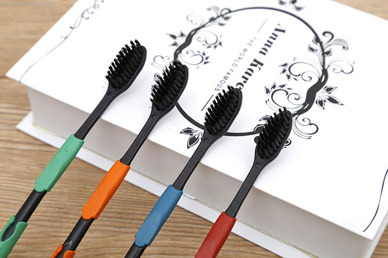 EA14 4PCS Double Ultra Soft Toothbrush Bamboo Charcoal Nano Brush Oral Care (7)