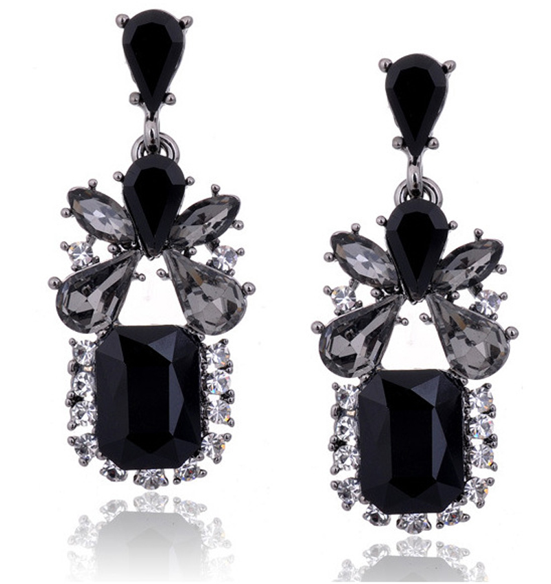 Vintage Black Crystal and Rhinestone 