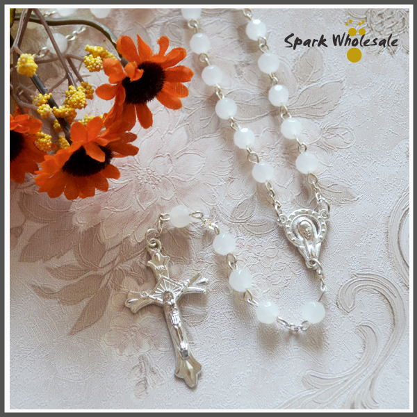 12pcs/lot Holy Catholic Rosary First Communion Gifts Religious White