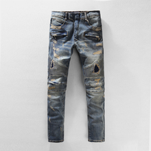 2016 NWT BP Men’s Fashion Runway Biker jeans Paris Slim Stratch Acid pauper Jeans Size 28-40(#905) Hight quality Freeshipping
