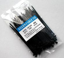 2015 new  100pcs Black 8″ 3x100mm Network Nylon Plastic Cable Wire Zip Tie Cord Strap