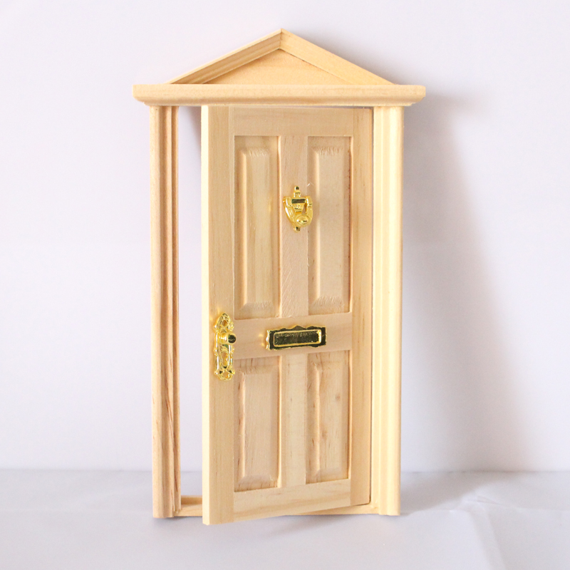 2 Stück 1:12 Puppenhaus Miniatur Holz Steepletop Tür mit Hardware für 