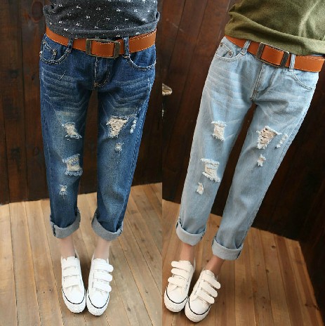 Free shipping Hot selling 2015 new summer style female jeans Ms jeans Straight barrel ladies Denim