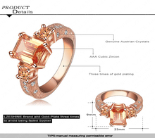 Beautiful Ring Rectangle Zircon Cutting Ring 18K Rose Gold Platinum Plated Women Rings Fashion Jewelry Wholesale