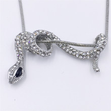 Hot Sailing Fashion Accessories Jewelry Full Rhinestone Austria Crystal puppy Snake Pendant Necklace Update New Chain