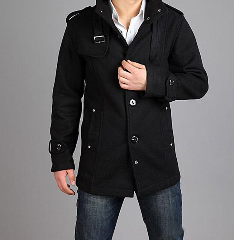 Collection Mens Long Pea Coat Pictures - Reikian