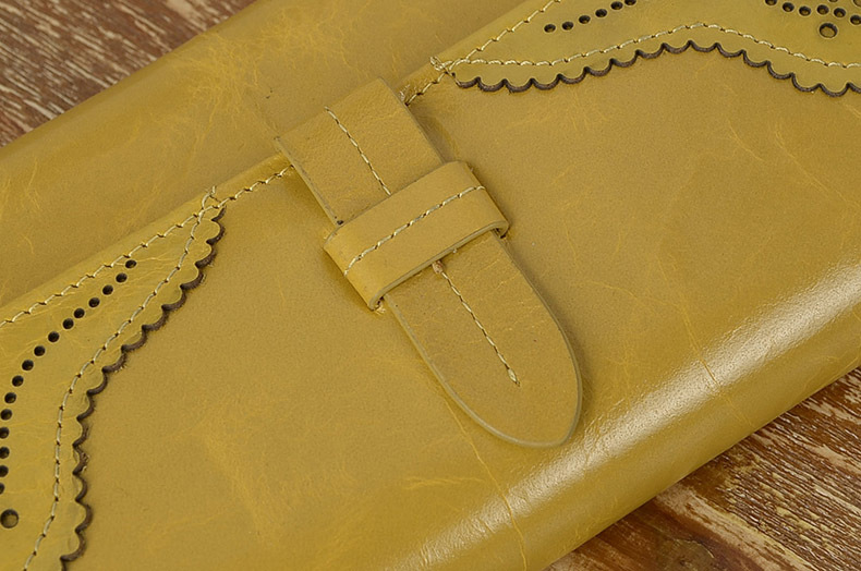 Imported Grain Leather Korea Style Burnished Leather Women's Long