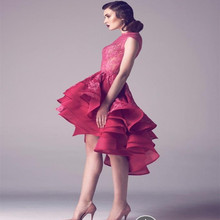 Special Occasion Gowns 2015 Sexy See Through Hi lo Prom For Women Organza A Line Short Cheap China Robe De Cocktail