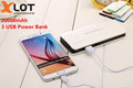 Xlot 3 USB Power bank For SAMSUNG powerbank 20000mah backup Power Bank 18650 external battery For