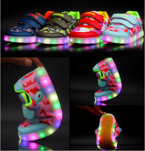2015-New-Children-Sneakers-With-Led-Lights-Kids-Baby-Luminous-Shoes ...