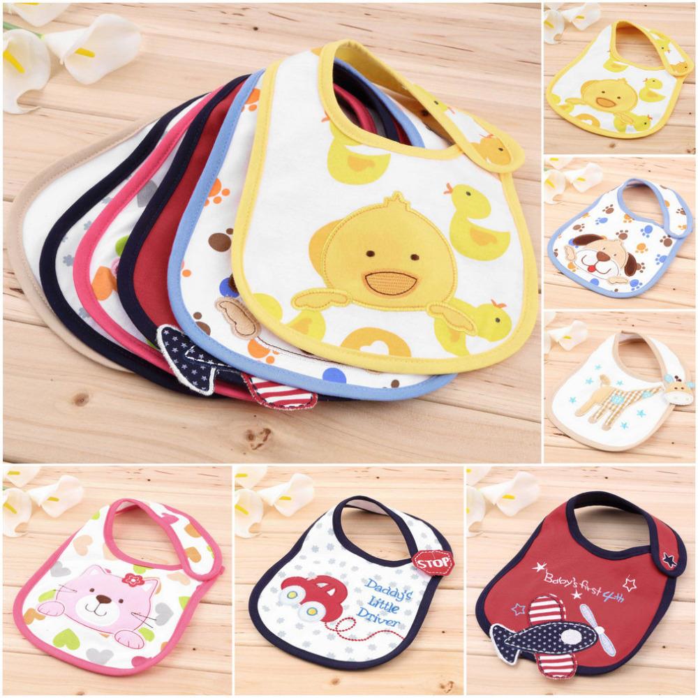 Kids Baby Girl Boy Cartoon Toddler Lunch Bibs Burp Cloths Towel Saliva Waterproof Hot Selling