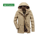Wildgeeker Men Coat Solid Polyester Loose Windbreaker Thickened Winter Snow Outwear Jacket Male Coat Parkas Plus