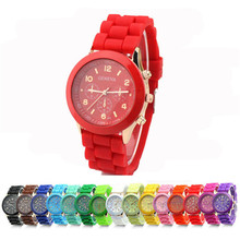15Colors Casual Watch Geneva Unisex Quartz Watch Men Women Analog Wristwatches Sports Watches Silicone Rubber Jelly Gel Watches