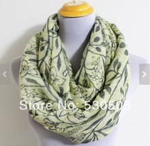 Baby Yellow Flower Infinity Scarf Aztec Floral Pattern Scarf Gray Floral Scarf Ultra Soft Scarf with Paisley Pattern