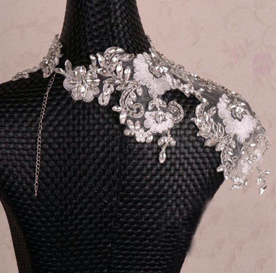 Bridal Wedding Lace Necklace Jewelry Crystal Rhinestone Shoulder Chain Strap usd34.99 7